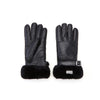 CUFF GLOVES LEATHER BLACK - australialuxecoeu