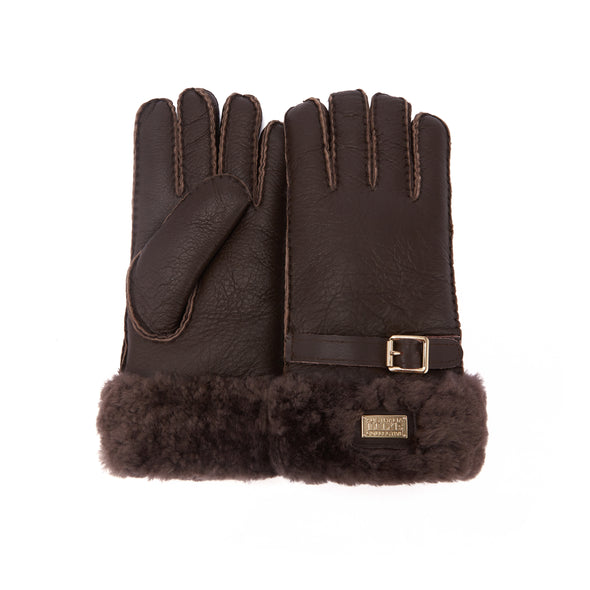 CUFF GLOVES LEATHER BURNT - australialuxecoeu