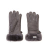 CUFF GLOVES LEATHER GRAY - australialuxecoeu