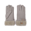 CUFF GLOVES LEATHER ICE GRAY - australialuxecoeu