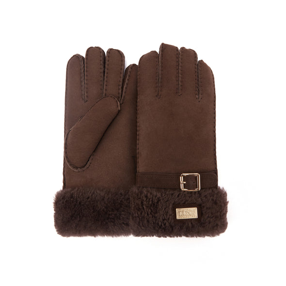 CUFF GLOVES SUEDE BURNT - australialuxecoeu