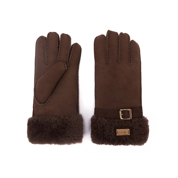 CUFF GLOVES SUEDE BURNT - australialuxecoeu