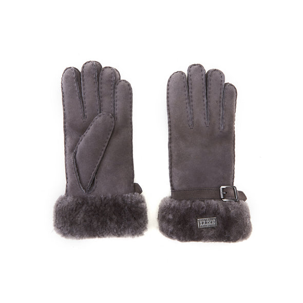 CUFF GLOVES SUEDE GRAY - australialuxecoeu