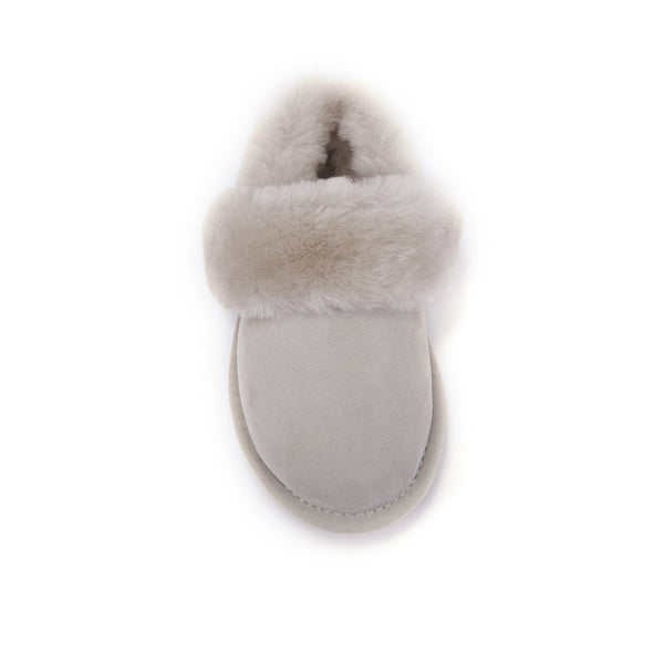 KIDS SLINGBACK MULE ICE GRAY (SHEARLING) - australialuxecoeu