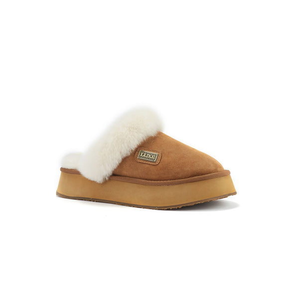 MULE PLATFOAM SUEDE CHESTNUT - australialuxecoeu